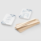 Éventail Dusty Blue Floral Aquarelle Programme de mariage V (Non-assemblé)