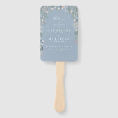 Éventail Dusty Blue Floral Cascade Wedding Programme (Devant)