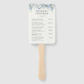 Éventail Dusty Blue Floral Élégant programme de mariage (Dos)