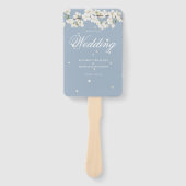 Éventail Dusty Blue Floral White Blossom Wedding Programme (Devant)