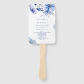 Éventail Dusty Blue & Gold Parties scintillant Floral progr (Devant)