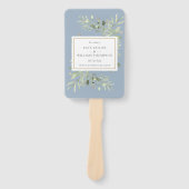 Éventail Dusty Blue Greenery Programme de mariage Ventilate (Devant)