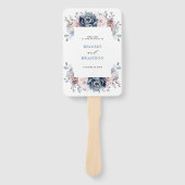 Éventail Dusty Blue Mauve Rose Pink Slate Wedding Programme (Devant)