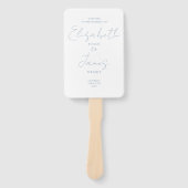 Éventail Dusty Blue Minimalist Script Wedding Programme (Devant)