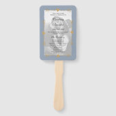 Éventail Dusty Blue Modern Photo Gold Heart Wedding Program (Devant)