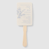 Éventail Dusty Blue Monogram Crest Programme de mariage Ven (Devant)