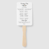 Éventail Dusty Blue Neutral Floral Wedding Programme Fans (Dos)