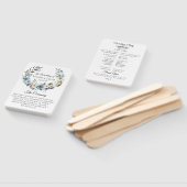 Éventail Dusty Blue Neutral Floral Wedding Programme Fans (Non-assemblé)