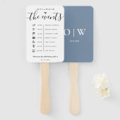 Éventail Dusty Blue Ordre des événements Programme de maria (Devant et derrière)