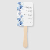 Éventail Dusty Blue Transparent Floral Wedding Programme (Devant)