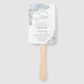 Éventail Dusty Blue Watercolor Floral Boho Wedding Programm (Devant)