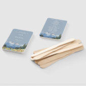 Éventail Dusty Blue Watercolor Mountain Wedding Programme (Non-assemblé)