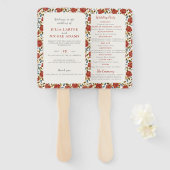 Éventail Dusty Elegant Golden Red Rose Mariage (Devant et derrière)