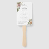 Éventail Dusty Peach Rose Floral Wedding Programme (Dos)