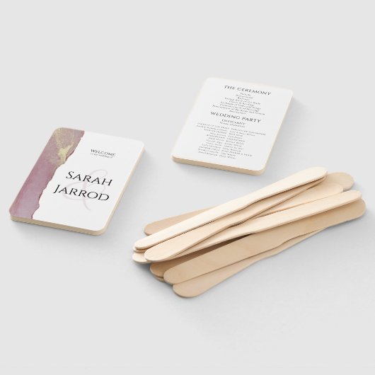 Éventail Dusty Pink Elegant Wedding Programme (Non-assemblé)