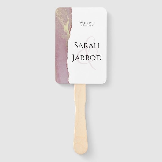 Éventail Dusty Pink Elegant Wedding Programme (Devant)