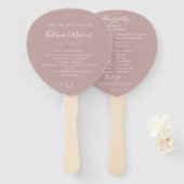 Éventail Dusty Rose Botanical Branch Programme de mariage M (Devant et derrière)