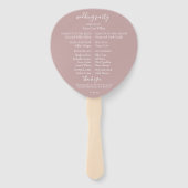 Éventail Dusty Rose Botanical Branch Programme de mariage M (Dos)