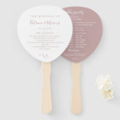 Éventail Dusty Rose Botanical Branch Wedding Program (Devant et derrière)