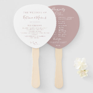Éventail Dusty Rose Botanical Branch Wedding Program