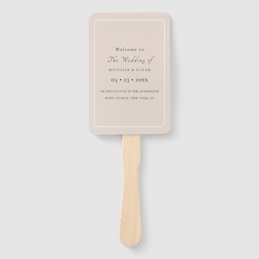 Éventail Dusty rose Carré programme de mariage Fans (Devant)