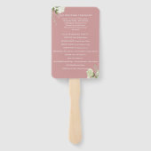Éventail Dusty Rose Floral String programme de mariage (Dos)