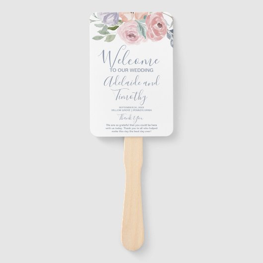 Éventail Dusty Rose Florals Programme de mariage (Devant)