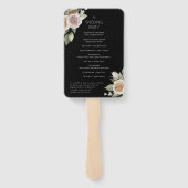 Éventail Dusty rose Pêche Rose Floral Black Wedding Program (Dos)