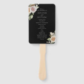 Éventail Dusty rose Pêche Rose Floral Black Wedding Program (Devant)