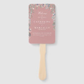 Éventail Dusty Rose Rose Floral Programme de mariage en cas (Devant)