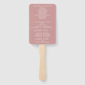 Éventail Dusty Rose Special Date Wedding Programme (Dos)