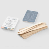 Éventail Dusty Slate Blue Peach Programme de mariage botani (Non-assemblé)