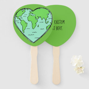 Éventail Earth Love personnalisées ventilateurs de main de