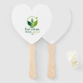 Éventail Eat clean, think green hand fan (Devant et derrière)