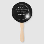 Éventail Éclipse solaire double datée 2024 & 2017 (Dos)