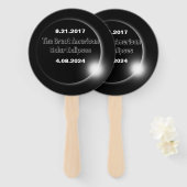 Éventail Éclipse solaire double datée 2024 & 2017 (Devant et derrière)