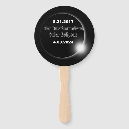 Éventail Éclipse solaire double datée 2024 & 2017 (Devant)