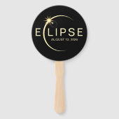 Éventail Éclipse solaire, événement d'astronomie 2026 (Dos)