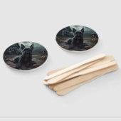 Éventail Ecosse Terrier Citrouille Halloween effrayant (Non-assemblé)