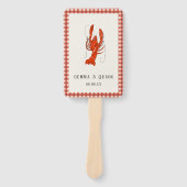 Éventail Écrevisses Bouillies Cajun Été Gingham Rouge (Devant)