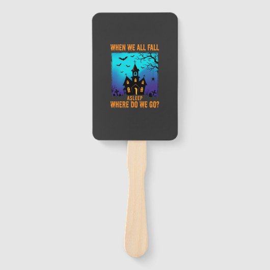 Éventail Église hantée d'Halloween Où allons-nous (Devant)