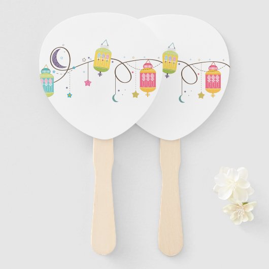 Éventail Eid Hand Fans (Devant et derrière)