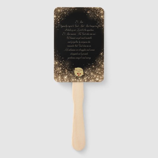 Éventail El Roi (noir/or) (Dos)