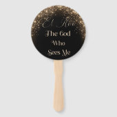 Éventail El Roi (pagaie noir/or) (Devant)