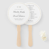 Éventail Élégance classique Script Monogramme Programme de  (Devant et derrière)