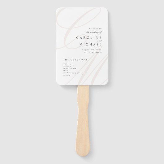 Éventail Élégance classique Script Monogramme Programme de  (Devant)