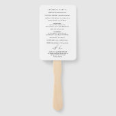 Éventail Élégance minimale Mariage noir et blanc simple (Dos)