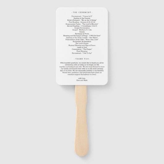 Éventail Élégance rustique ÉDITABLE Programme de mariage de (Dos)