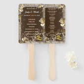 Éventail Elégance rustique Rose blanche Mariage (Devant et derrière)