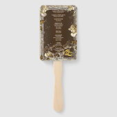 Éventail Elégance rustique Rose blanche Mariage (Dos)